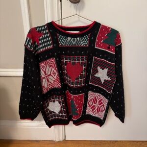 Festive Black and Red Women's Sweater